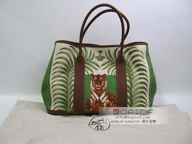 エルメス ガーデン スーパーコピーパーティPM 王者の虎(トラ-タイガー)キャンバス-虎柄(シルバー金具) her021